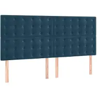 vidaXL Hoofdbord donkerblauw 180x5x118/128 cm fluweel