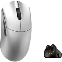 WLMouse Beast G Medium - Draadloze Gaming Muis - 38g - PAW3950 Sensor - 8000 Hz Polling Rate - Kailh Optical V2 Switches - Ultralicht - 300 mAh - Zilver