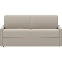 Vente-unique Vierzits express bedbank van stof CALIFE - Beige - Slaap afmeting 160 cm - matras 22 cm