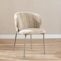Livin24 Eetkamerstoel Milo chenille beige/taupe