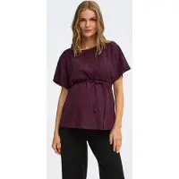 ONLY Maternity Top 'OLMPetris' donkerrood / zwart
