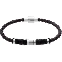 Lucardi Armband 'Statement' zwart / zilver