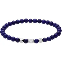 Lucardi Armband 'Statement' lila / zilver
