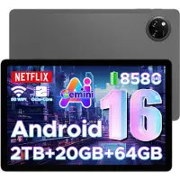 Doogee TAB A9+ - Tablet - 20GB RAM + 64GB ROM(2TB/TF) - 11 inth HD IPS 90Hz - Android 15 - 8580 mAh - Unisoc T7200 - 5G WiFi - Dubbele luidsprekers- Face ID - Grijs