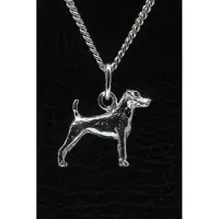 MOOYE ® - Collectie Zilveren Jack russell terrier parson gladhaar ketting hanger - klein