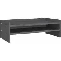 vidaXL Monitorstandaard 50x24x16 cm massief grenenhout grijs