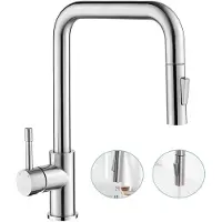 CECIPA MAX Keukenkraan - Uittrekbare Uitloop - 360 Graden Draaibaar - Warm‑Koudwatermengkraan - 2 Straalsoorten - 40% Waterbesparing - RVS 304