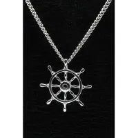 MOOYE ® - Collectie Zilveren Stuurrad ketting hanger - groot