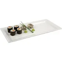 HorecaTraders Melamine rechthoekige schaal wit | 3(H) x 35,5(L) x 18(B)cm