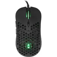 White Shark Ultralichte Gaming-muis eShark Naginata Black, 60 g, Pixart PMW3389 sensor, met (Bedraad), Muis, Zwart