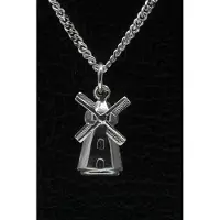 MOOYE ® - Collectie Zilveren Molen grondzeiler ketting hanger