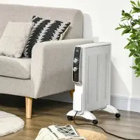 OEM - Paneelradiatoren - Elektrische radiator - Snelle warmte convectorkachel - 1000W - 220V - 50Hz - Mica radiator - 4 wielen 47x26,5x61,5cm - Wit