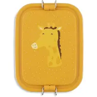 Trixie | Brooddoos klein - Mr. Giraffe - RSV Lunchbox voor kinderen - Makkelijk te openen Broodtrommel -Geel - RVS