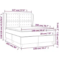 vidaXL Boxspring met matras fluweel donkerblauw 140x200 cm