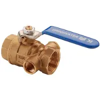 Technim Raminex Kogelkraan 1/2" x 1/2" Binnendraad DN15 met Aftapper - KIWA