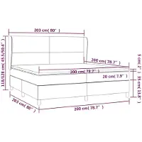 vidaXL Boxspring met matras fluweel zwart 200x200 cm