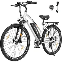 Hitway Elektrische Fiets BK27 - 28 Inch City Commuter EBike met Afneembare 36V 12Ah Lithium Batterij - Mountain E-Bike met 250W Motor - 7 Versnellingen - IP54 Waterdicht
