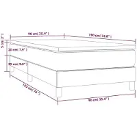 vidaXL Boxspring met matras fluweel donkerblauw 90x190 cm