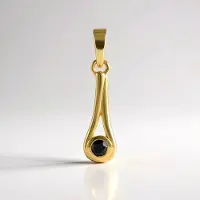 Cavill - Zilveren Hanger met Zwarte Afrikaanse Diamant 0,11 ct - Ronde Briljant 3 mm - 925 Sterling Zilver Verguld - Elegante Druppelvorm