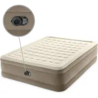OEM Tweepersoons luchtbed - 152 x 203 x 46 cm - Beige - inclusief pomp - met beddengoed - kussen - kussensloop en reparatieset