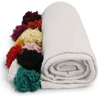 Safaary Marokkaanse bedsprei met gekleurde pom-poms