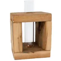 Gifts Amsterdam Vaas Reageerbuis 10,5 Cm Hout Bruin/transparant