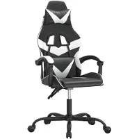 vidaXL Gamestoel draaibaar kunstleer zwart en wit