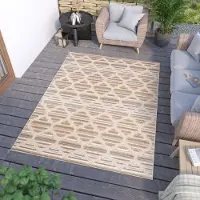 Tapiso Patio Indoor Tapijt Beige Tuintapijt Buitenkleed Modern Buiten Outdoor Maat- 160x220