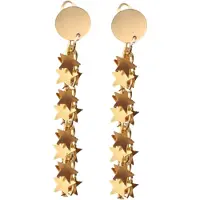 Charme Bijoux Clipoorbellen -sterren -goudkleurig- lang- geen gaatje-