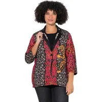Angel of Style - Dames - Blazer basic pasvorm scuba dier tijgermotief - Zwart - Maat 44