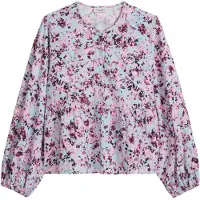 Marc o'polo regular fit blouse met lange mouwen van mix van viscose en katoen