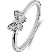 Lucardi Kinder Zilveren ring met vlinder - Ring - 925 Zilver - Zilverkleurig - 16 / 50 mm