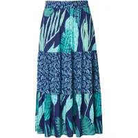 Ulla Popken - Dames - Maxi rokken - Inktblauw - Maat 58+