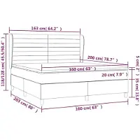 vidaXL Boxspring met matras fluweel donkerblauw 160x200 cm