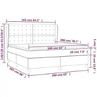 vidaXL Boxspring met matras fluweel donkerblauw 160x200 cm