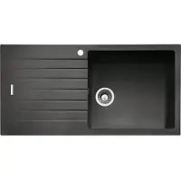NABER Spoelbak ANGOLA 100L, kleur: LAVA, met draaibare mengkraan, verchroomd / Inbouwspoelbak / Enkel spoelbak / 60 cm kastbreedte