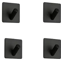 INF Zelfklevende roestvrijstalen wandhaken, 4-pack Black