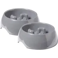 Adori Anti-Schrok Voerbak M 400ml - Hondenvoerbak - 2 x 17.5 cm Grijs Medium