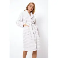 Aruelle Dames ochtendjas grijs-comfortabele zachte badjas Nicky-maat XL