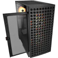 Cougar Airface ECO RGB, mid-tower behuizing, zonder voeding, met USB/audio-aansluitingen, ATX, 1x USB-C 3.2 Gen 2, 2x USB 3.0, zwart