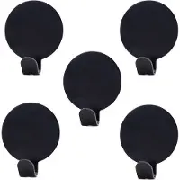 INF Zelfklevende ronde wandhaken, 5-pack Black