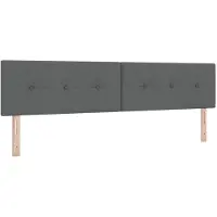 vidaXL LED Hoofdbord met LED-stripverlichting Donkergrijs 200 cm Stof
