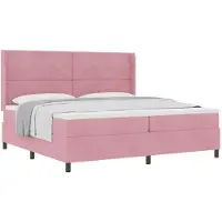 vidaXL Boxspring bed met matras Roze 200 x 200 cm Fluweel