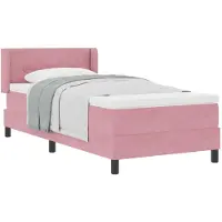 vidaXL Boxspringbed met matras, roze, 200 x 80 cm, polyester