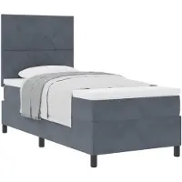 vidaXL Boxspringbed met matras, donkergrijs, 100 x 200 cm, fluweel