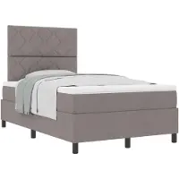 vidaXL Boxspringbed met hoofdeinde, taupe, 120 x 190 cm, gestoffeerd