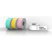 Kodak Label Era – Set van 12 rollen zelfklevend papier (9 wit, 1 roze, 1 groen, 1 geel) voor M50-printer – Ideaal voor duurzame en kleurrijke etiketten, eenvoudig in gebruik