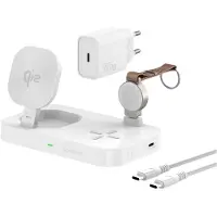 4smarts Qi2 Oplaadstation Trident + oplader voor Apple Watch, wit