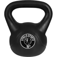Gorilla Sports Kettlebell 16 kg zwart kunststof
