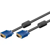 Pro Premium VGA monitor kabel met ferriet kernen - CCS aders / zwart - 10 meter